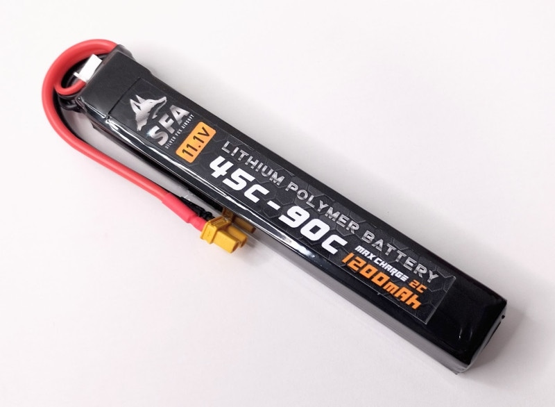SFA製 11.1V1200mAh 45C-90C スリムタイプ XT30Uコネクタ