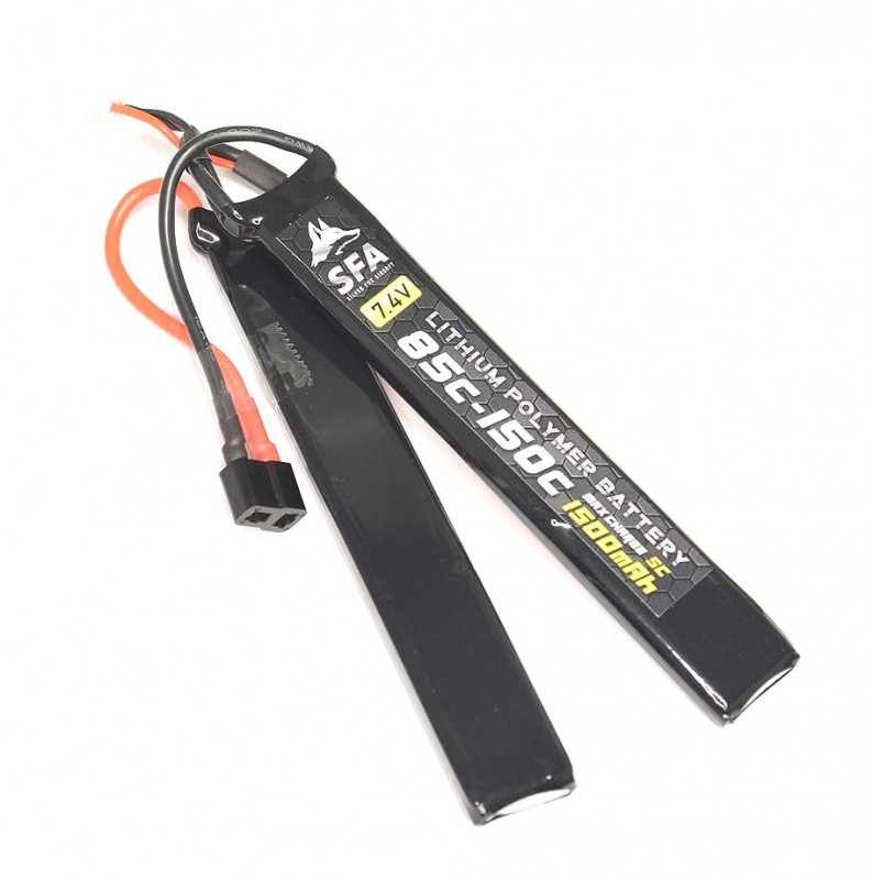 SFA製 7.4V1500mAh 85C-150C セパレートタイプ T字コネクタ