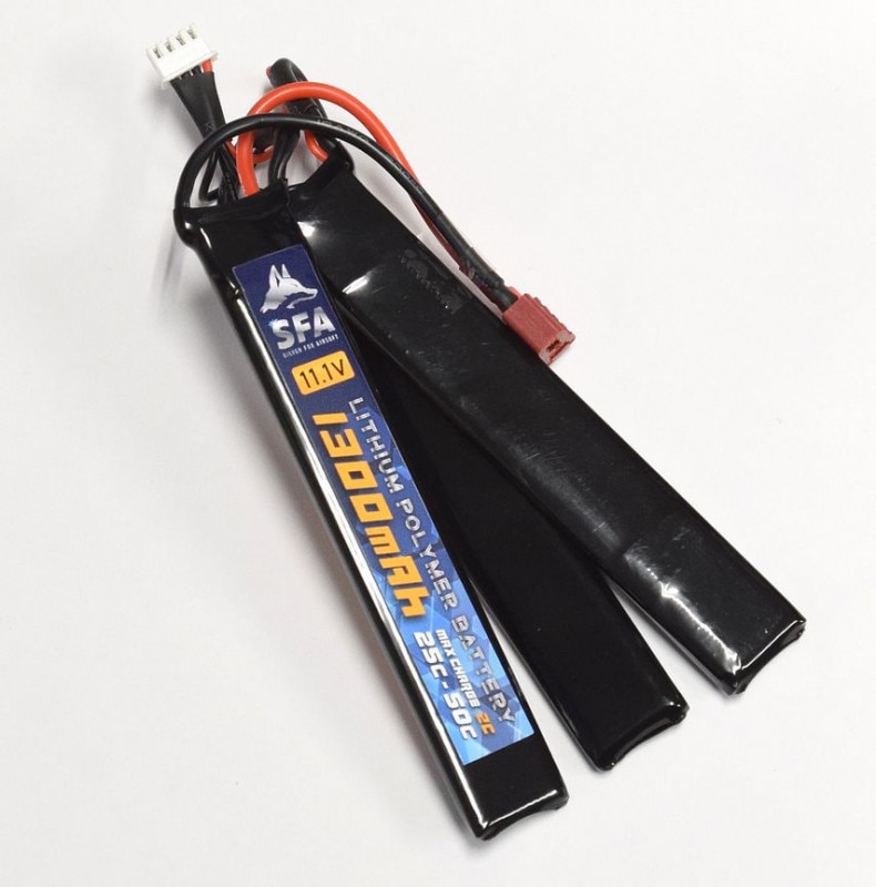 SFA製 11.1V1300mAh 25C-50C セパレートタイプ T字コネクタ