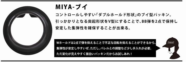 宮川ゴム製 電動ガン用チャンバーパッキン Vダブルホールド ニトリル60°