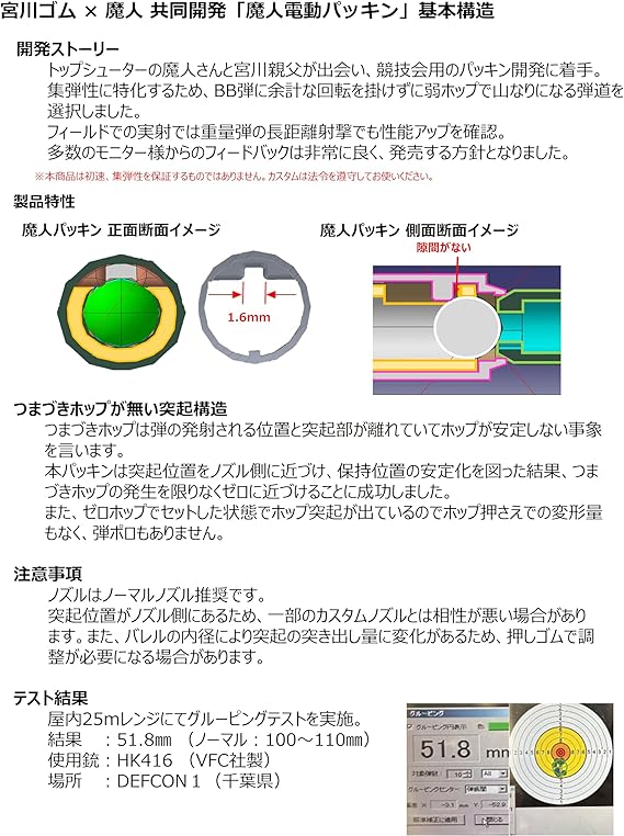 宮川ゴム製 電動ガン用チャンバーパッキン 魔人