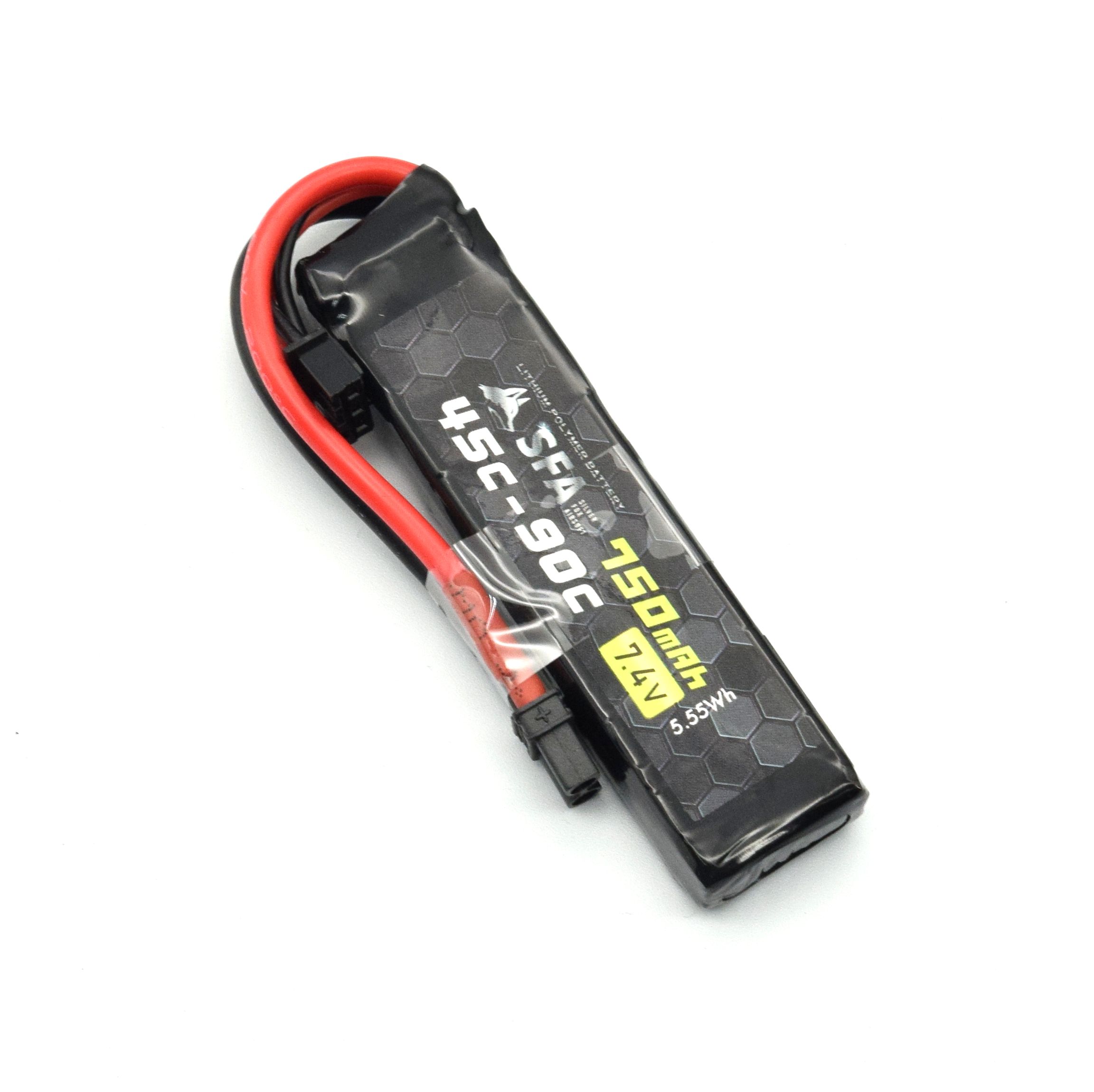 SFA製 7.4V750mAh 45C-90Cスーパーショートスリム XT30Uコネクタ