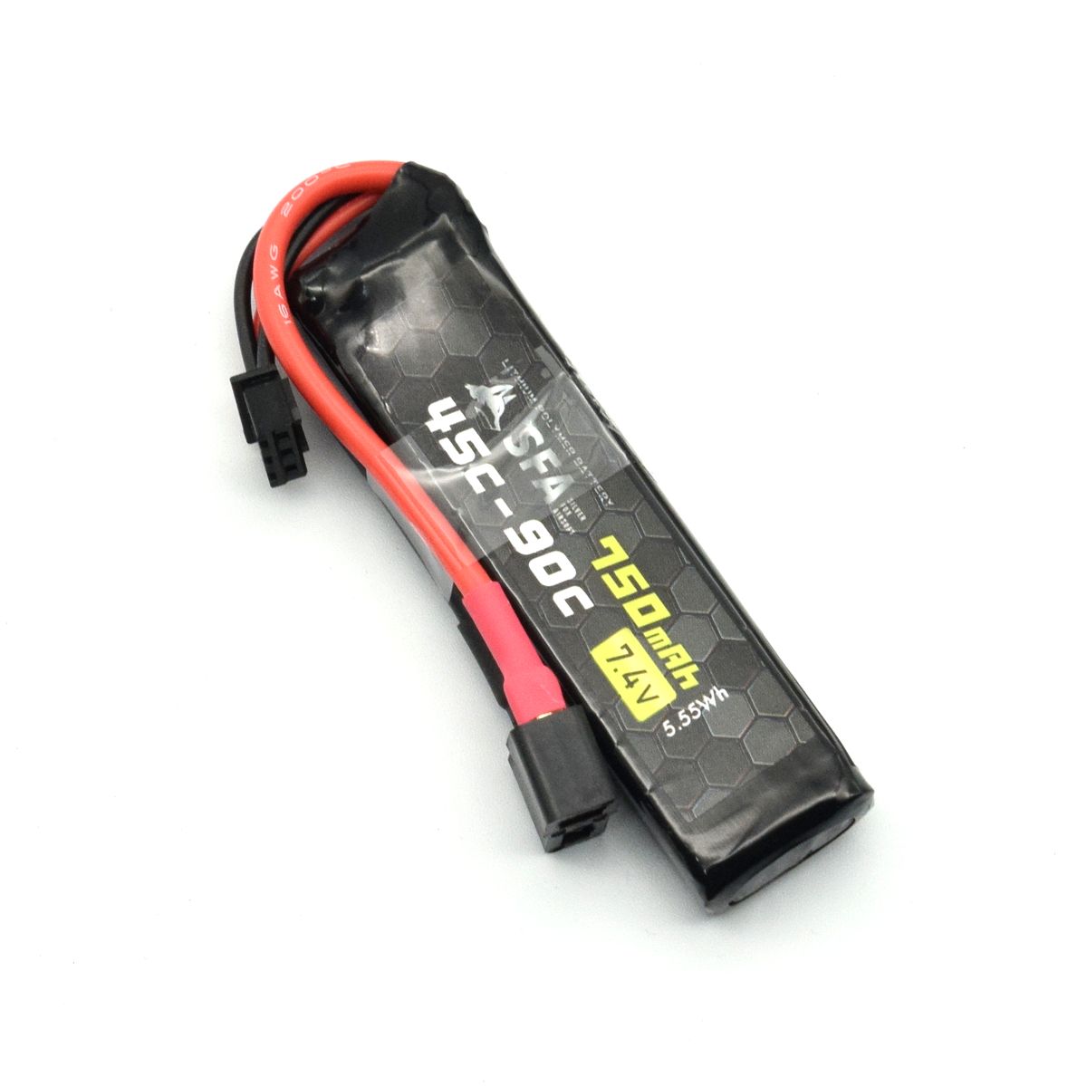 SFA製 7.4V750mAh 45C-90Cスーパーショートスリム T字コネクタ
