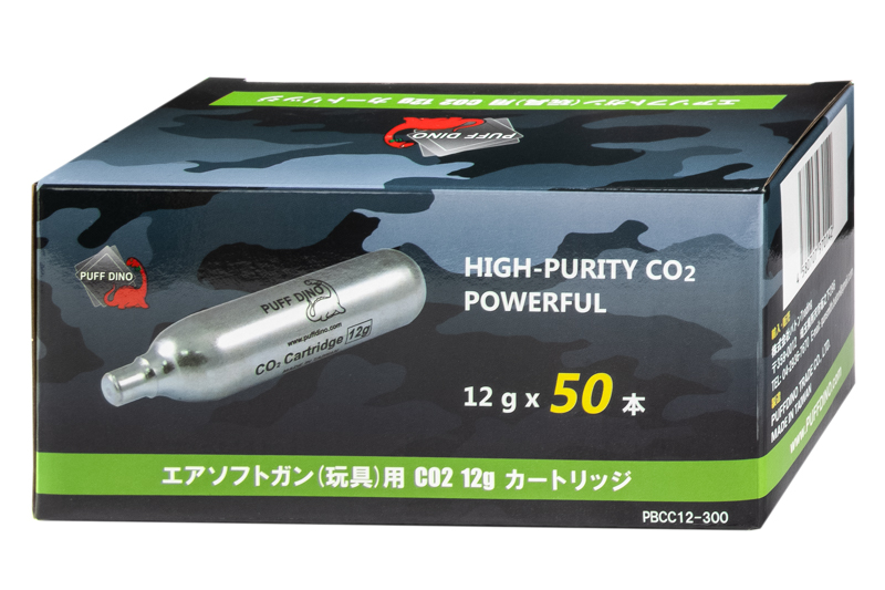 PUFF DINO製 Co2ガスカートリッジ 50本入