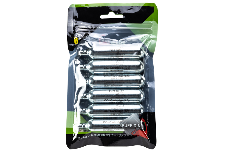 PUFF DINO製 Co2ガスカートリッジ 6本入