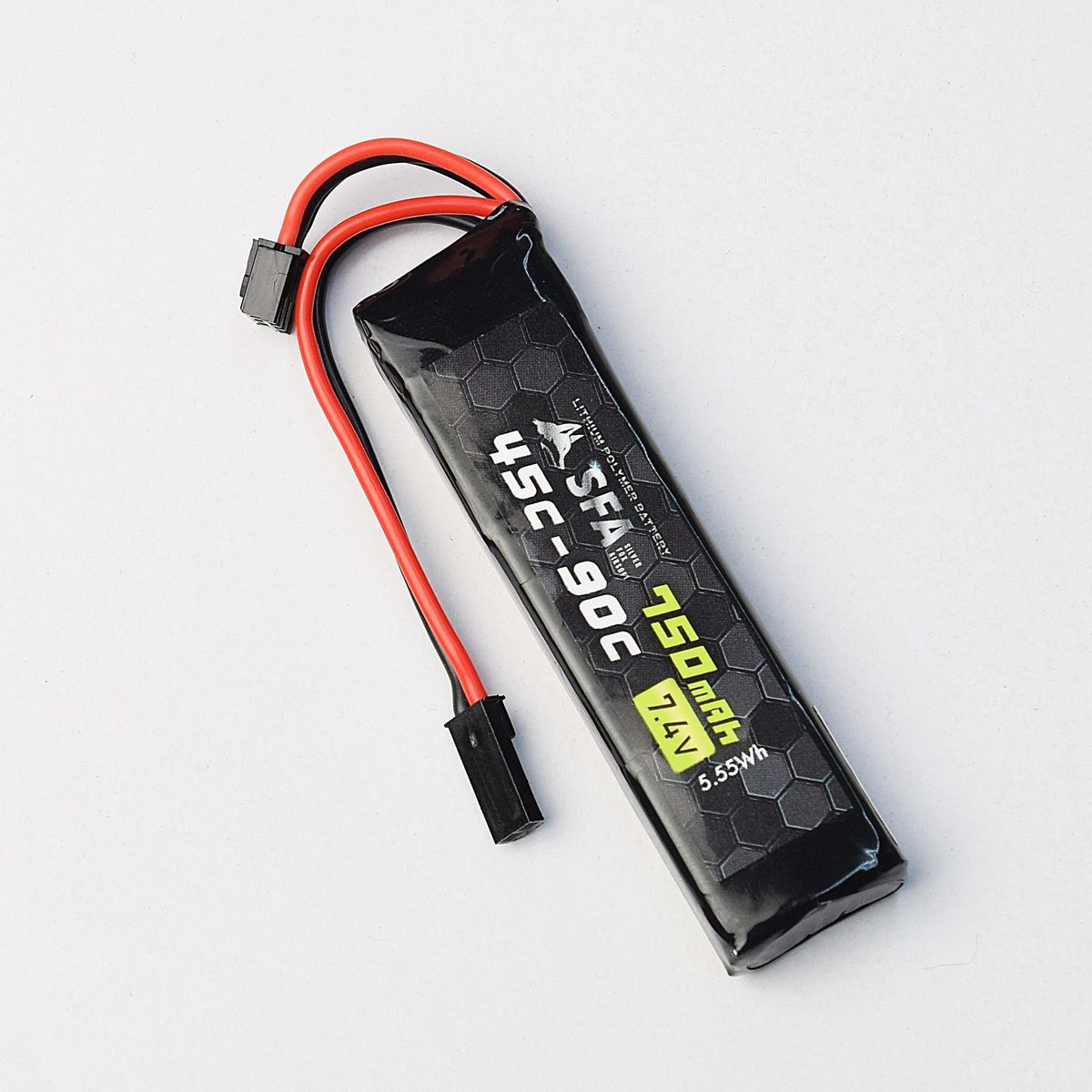 SFA製 7.4V750mAh 45C-90Cスーパーショートスリム BECコネクタ